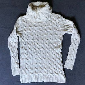 Forever 21, cotton-blend, cable-knit cream sweater